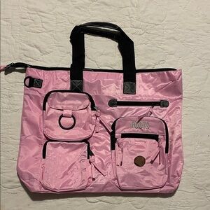 Roots Light Pink Tote with Black Accents